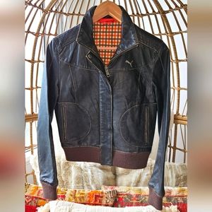 Puma Leather Bomber Jacket